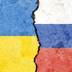 Faded,Ukraine,Vs,Russia,National,Flags,Icon,Isolated,On,Broken